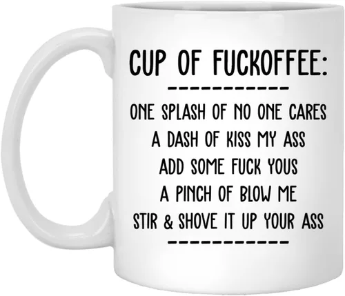 Fuckoffee - Taza de café divertida, tazas divertidas, taza de café divertida, taza de cerámica apta para microondas y lavavajillas, ideas de regalo