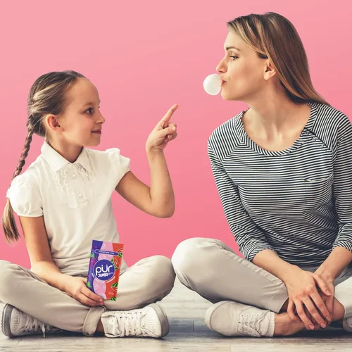 Miniatura 4 de PUR Goma Jumbo Chicle sin Aspartame 100% Xilitol Sabor Natural de Chicle de Masticar, Uva, Sandía, 20 Piezas (Paquete de 10)