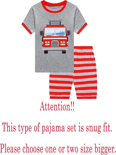 Miniatura 2 de Conjuntos de pijamas cortos de verano para niños grandes y pequeños, 100% algodón