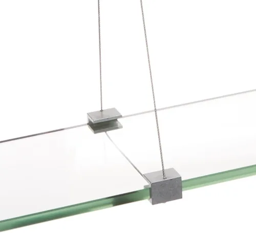 Miniatura 3 de Spancraft Glass CR-12x33-Estante de vidrio estilo colgante (como un andamio) de acero cepillado, 12 x 33 pulgadas, CR-4.75x12-Brushed Steel