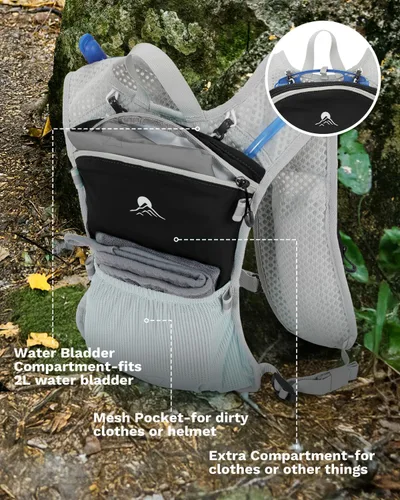 Miniatura 4 de Chaleco de correr para mujeres y hombres, mochila de hidratación para correr, chaleco para corredores, chaleco de hidratación, con soporte frontal