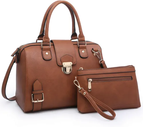 Miniatura 8 de Dasein - Bolso de mano para mujer, diseño de barril, cuero vegano, bolso de hombro, con asa superior, a la moda, bolso de trabajo