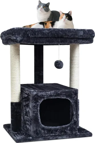 SYANDLVY - Árbol para gatos para interiores grandes para adultos, torre de actividad moderna con postes de rascado, condominio con percha de felpa,