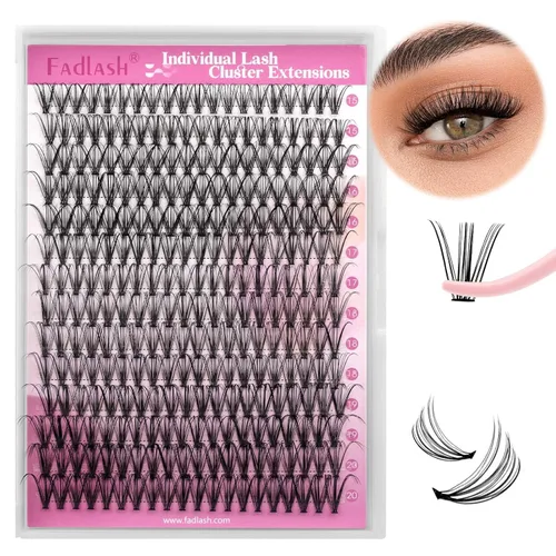 Miniatura 33 de Extensiones de pestañas en racimo 20D, bandeja mixta con pestañas individuales en racimo, de visón negro, para colocar en casa, maquillaje