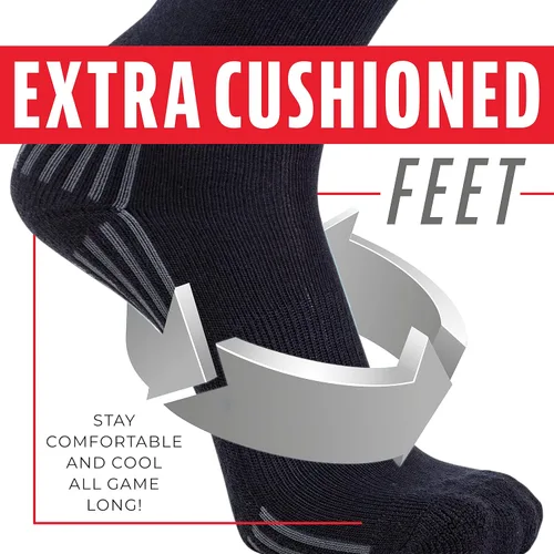 Miniatura 3 de Franklin Sports Calcetines de béisbol y sóftbol juveniles, calcetines de béisbol y sóftbol para niños, calcetines deportivos altos para niños y niñas