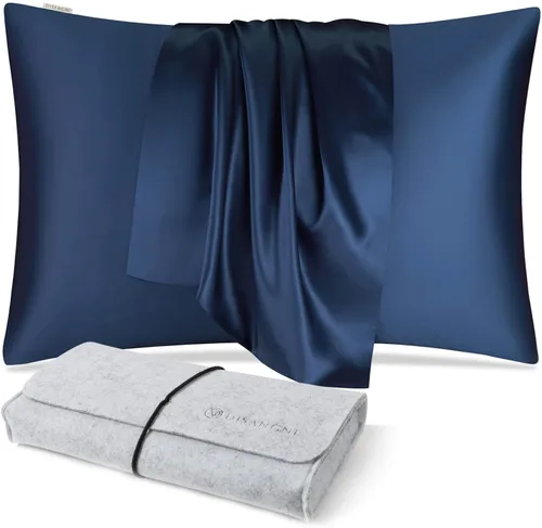 Miniatura 27 de DISANGNI Funda de almohada de seda de morera 100% natural para cabello y piel con cremallera oculta, 22 momme ambos lados