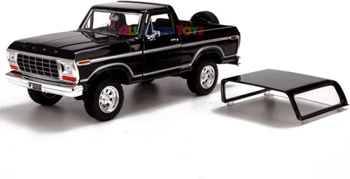 Miniatura 4 de 1978 Bronco 1:24 Modelo de Coche Fundido SUV SUT Negro con Cap Truck Motormax 79371