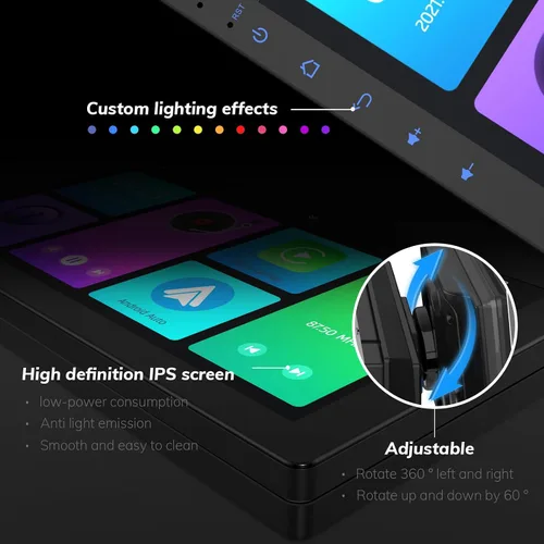 Miniatura 6 de Haudio Radio de coche de 10.1 pulgadas con pantalla táctil giratoria, Apple CarPlay inalámbrico, Android Auto, radio con pantalla táctil, navegación