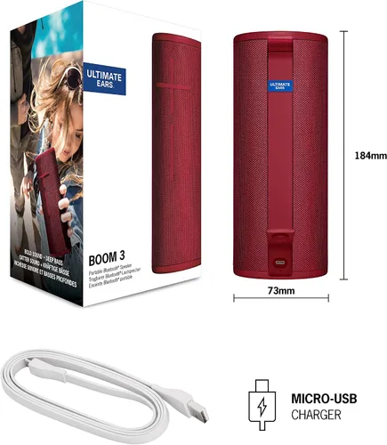 Miniatura 9 de Ultimate Ears Boom 3 - Bocina Bluetooth inalámbrica, sonido audaz + graves profundos, Bluetooth, botón mágico, resistente al agua, batería de 15