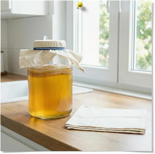 Miniatura 6 de Fundas de muselina sin blanquear para kombucha, paquete de 4 con bandas de goma, cuadrado de 10 pulgadas que se adapta a una amplia variedad