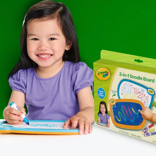 Miniatura 6 de Crayola Tablero de dibujo 2 en 1 para niños pequeños, tableta de dibujo blanda y borrable, juguete educativo para niños pequeños, actividad