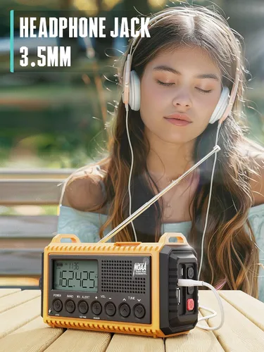 Miniatura 9 de ROCAM CR1009 Radio de emergencia con manivela y radio meteorológica 1009 Pro con pantalla LCD grande