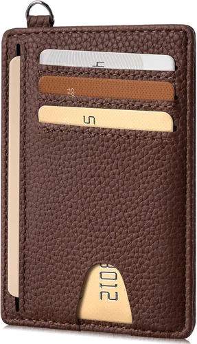 Miniatura 20 de Mayski Cartera delgada minimalista, soporte para tarjetas de crédito para mujeres y hombres, estuches para tarjetas con bloqueo RFID en el bolsillo