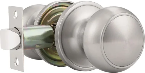 Probrico - Paquete de 2 perillas redondas de paso (perillas sin cerradura), sin llave, cerradura de puerta interior/exterior, perillas de paso para