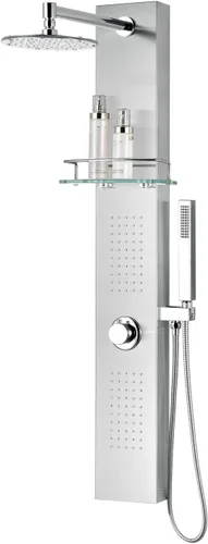 Miniatura 16 de ANZZI Sistema de Panel de Cabezal de Regadera Fontan Acero Cepillo 6 Chorros Turbo & Multifuncional Jet de Alta Presión + Lluvia + Combo