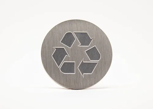 Miniatura 13 de Logotipo de reciclaje, emblema, medallón, cocina, oficina, parte delantera del gabinete, 1.5 pulgadas, acero inoxidable, latón, negro mate