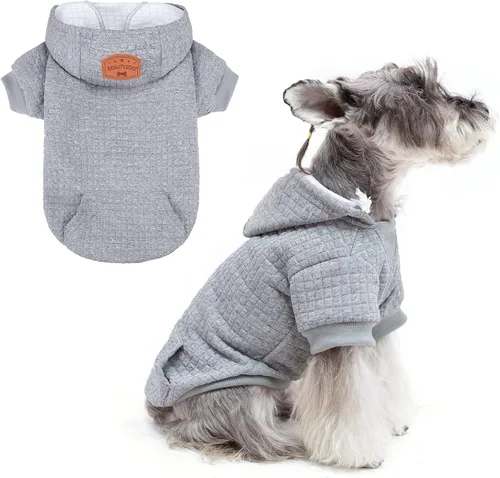 BEAUTYZOO Sudadera con capucha para perro pequeño con bolsillos, ropa para perros pequeños y medianos, niño y niña, abrigos de algodón laminado tipo