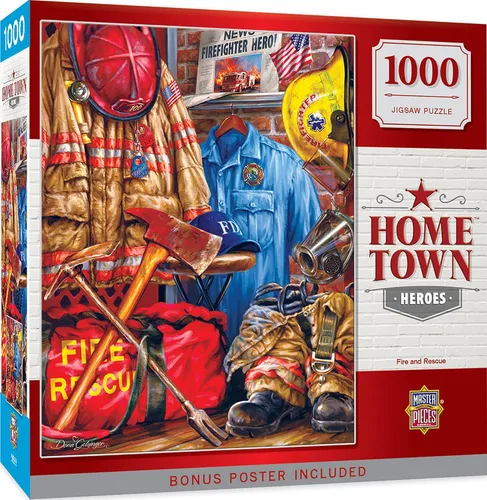 MasterPieces Rompecabezas de 1000 piezas para adultos, familia o jóvenes, fuego y rescate - 19.25 x 26.75 pulgadas