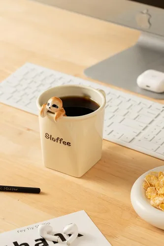 Miniatura 5 de DIHOclub Taza de cerámica divertida con perezoso 3D para mujeres y hombres, taza de café con diseño de perezoso para regalar a los mejores amigos