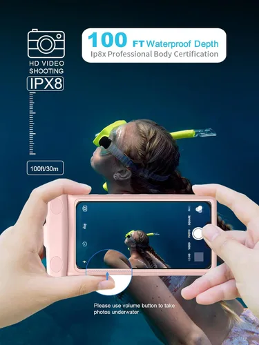 Miniatura 3 de wellhouse Funda impermeable para teléfono, funda impermeable para iPhone 17, 16, 15, 14, 13 Pro Max XS Samsung, IPX8 3D bolsa seca para teléfono