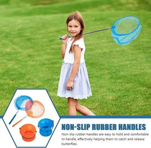 Miniatura 5 de TENDYCOCO Redes telescópicas para atrapar insectos al aire libre con cubos para niños, kit extensible para atrapar insectos y red de pesca