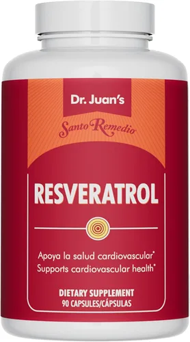 Santo Remedio Suplemento Trans-Resveratrol de 200 mg, apoyo cardiovascular y antioxidante*, a base de plantas y vegano, sin gluten, sin colores