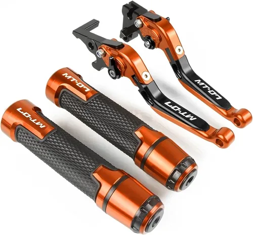 Miniatura 10 de Accesorios de motocicleta Ajustable Plegable Extensible Freno Palanca de Embrague Manillar Manillar Empuñaduras de Mano Tapa CNC para Yamaha MT-07