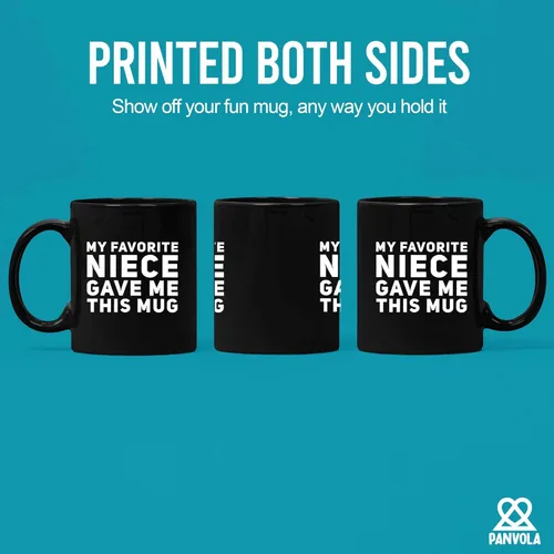 Miniatura 3 de Panvola Mi Sobrina Favorita Me Dio Esta Taza - Taza Divertida para Tío y Tía, Regalos de Sobrina y Sobrino, Día de la Madre, Día del Padre, Negro