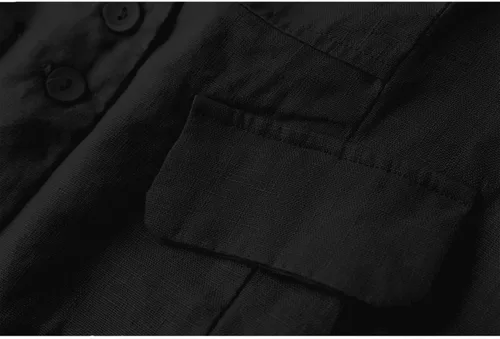 Miniatura 5 de UATKIMI Chaleco de lino de algodón para mujer, casual, holgado, cuello en V, sin mangas, chaqueta