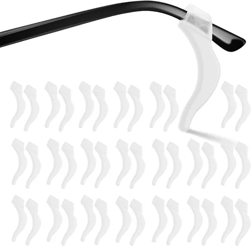 Miniatura 11 de 20 pares de pinzas para las orejas, ganchos antideslizantes de vidrio para las orejas, cómodos cojines de silicona para detrás de la oreja