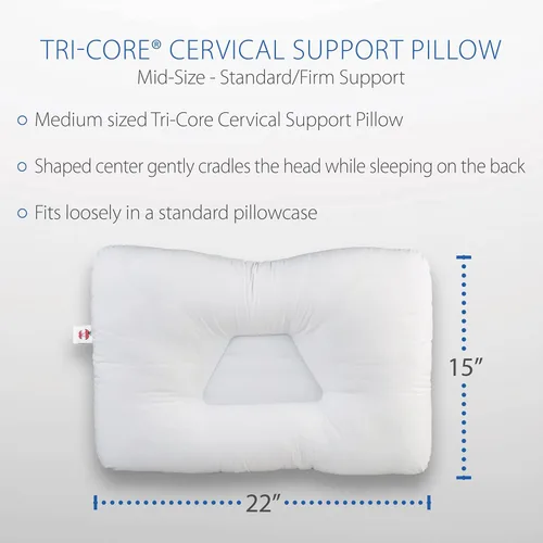 Miniatura 4 de Core Products Almohada de apoyo cervical Tri-Core y combo de núcleo de viaje, firme estándar, tamaño mediano