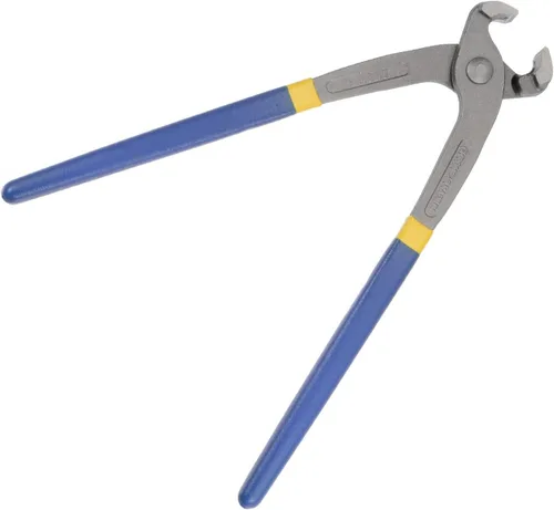 Miniatura 3 de HARFINGTON Alicates de corte de extremo de 9 pulgadas, alicates para hormigón de uñas, alicates extractores con mango de plástico azul amarillo