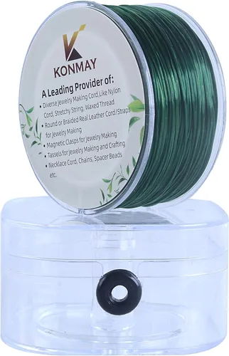 Miniatura 11 de KONMAY 1 Rollo de Cuerdas Planas Elásticas para Pulseras de 0.032 in con Estuche Organizador, 90 Yardas de Hilo Elástico de Cristal Negro para Hacer