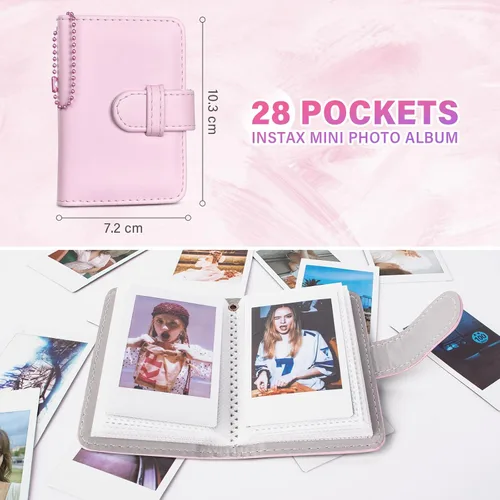 Miniatura 5 de Funda para cámara instantánea Fuji Mini 12, adorable funda de piel sintética con lazo, compatible con cámara Fuji Instax Mini 12, bolsa para cámara