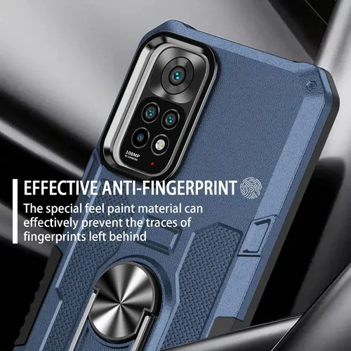 Miniatura 8 de Compatible con Xiaomi Redmi Note 11S/11 4G Funda para teléfono y protector de pantalla de vidrio templado, soporte de anillo, soporte magnético