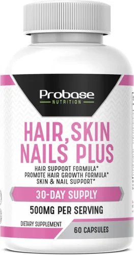 Probase Nutrition Cabello, piel y uñas más 60 cápsulas de suministro para 30 días