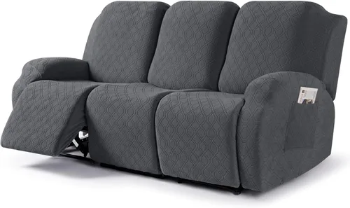Miniatura 15 de VANSOFY Funda para silla reclinable, 3 piezas elásticas para silla reclinable, funda suave para silla reclinable, protector de muebles para perros