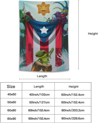 Miniatura 2 de Kizon Tapiz de Puerto Rico Boricua con bandera puertorriqueña para colgar en la pared, decoración del hogar, tapiz puertorriqueño para Puerto Sala