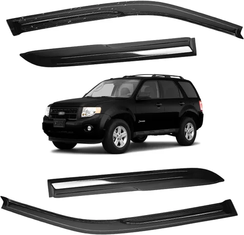 Miniatura 107 de Viseras para ventanas para Mazda 3 Sedán 4 puertas 2004 2005 2006 2007 2008 2009 estilo JDM Mugen, deflector de viento, protector solar y de lluvia