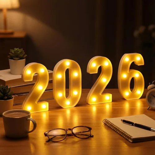 Miniatura 8 de Coume Número de luz LED 2026, números gigantes de marquesina para decoraciones de graduación, decoraciones de graduación 2026 para estudiantes