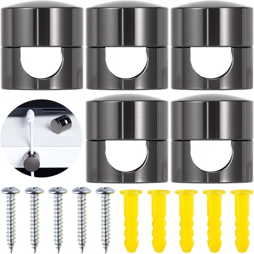 Miniatura 18 de SmallCat 6 juegos de soportes de cargador para cables, soportes de anclaje de cable ajustables negros, clips de cable de metal adhesivos