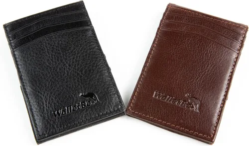 Miniatura 6 de Cartera RFID para hombre con bolsillo frontal delgado, Negro -, ID interno
