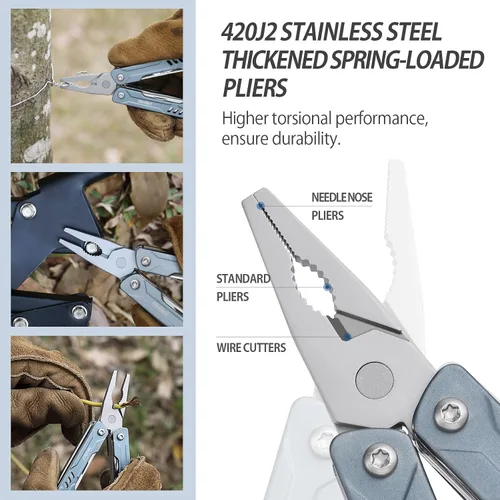 Miniatura 6 de NexTool Mini Sailor S11 Llavero multiherramienta, alicates EDC compactos 11 en 1 con cuchillo de bolsillo, tijeras y destornilladores