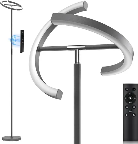 Miniatura 13 de SIBRILLE Lámpara de pie blanca, lámpara de pie ajustable sin escalones moderna 3000-6000K, lámpara de pie LED giratoria de 20W para lectura, lámpara