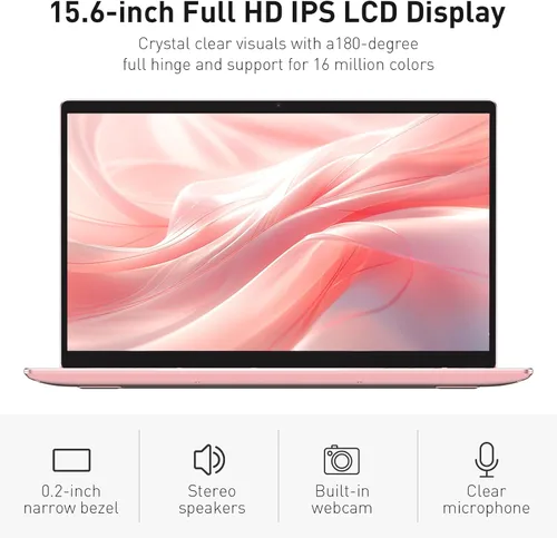 Miniatura 5 de Auusda Computadora portátil de negocios para el trabajo, PC portátil para estudiantes universitarios, pantalla FHD de 15.6 pulgadas, procesador de 4