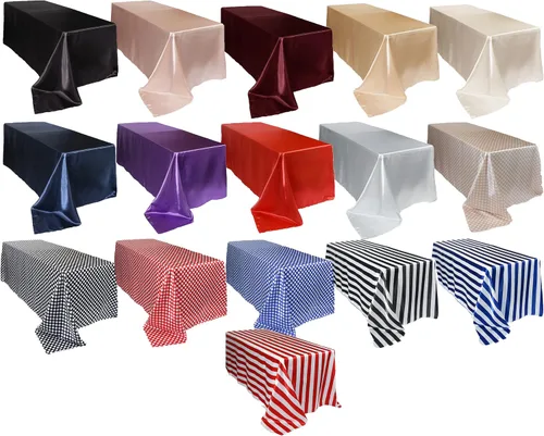 Miniatura 2 de YOUR CHAIR COVERS - Mantel rectangular de satén de 90 x 156 pulgadas - Manteles de mesa rectangulares de satén brillante blanco para mesas