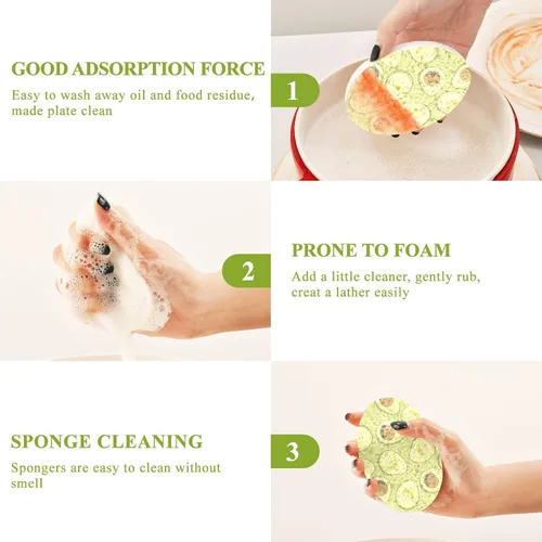 Miniatura 4 de Esponjas de cocina para lavar platos, esponjas de cocina para el hogar, esponja absorbente y reutilizable para lavar platos
