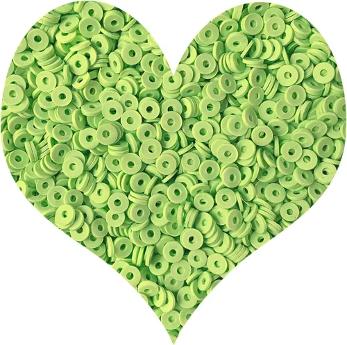 Miniatura 28 de 3000 cuentas redondas planas de polímero de vinilo Heishi para hacer joyas, mujeres, collares, pulseras y aretes (09-amarillo)