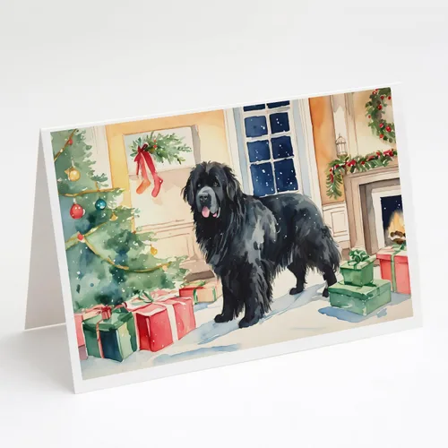 Miniatura 62 de Caroline's Treasures DAC2753GCA7P Paquete de 8 tarjetas de felicitación navideña acogedora de Husky siberiano Tarjetas en blanco con sobres