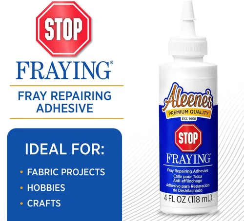 Miniatura 5 de Aleene's - Adhesivo para detener el deshilachado y reparación de bordes, pegamento sellador de costuras para bordes deshilachados en tela, 4 fl oz